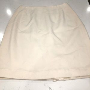VTG Valerie Stevens Winter White Vanilla Lined 100% Wool Pencil Skirt Sz 4